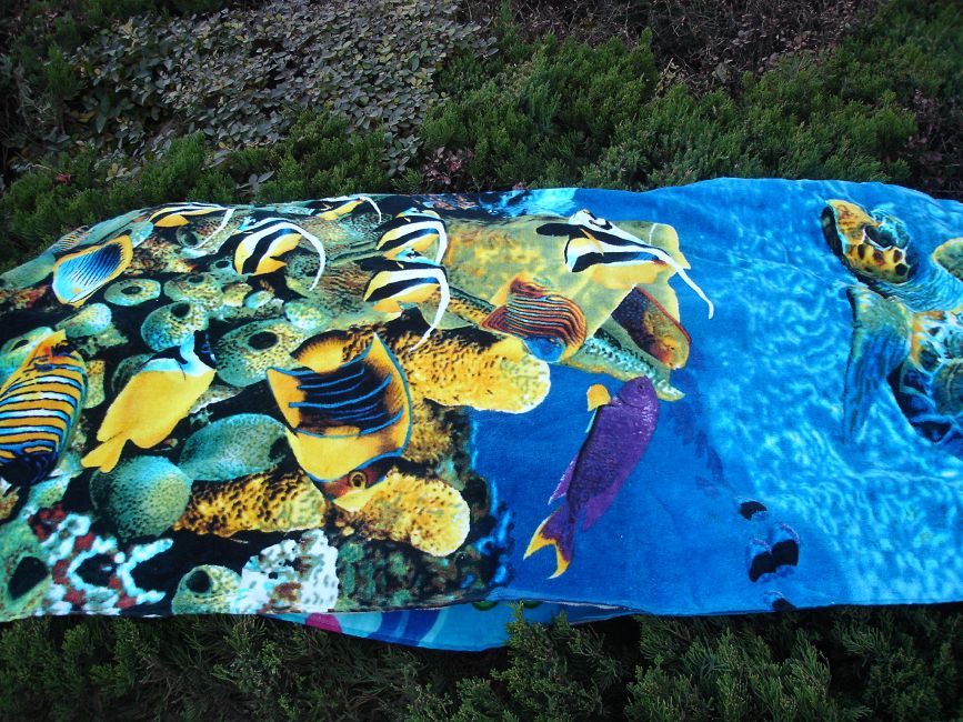 Reactive printed beach towel