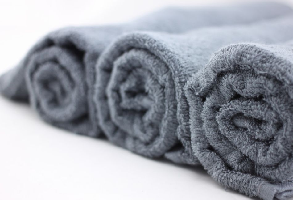 Grey bath towels